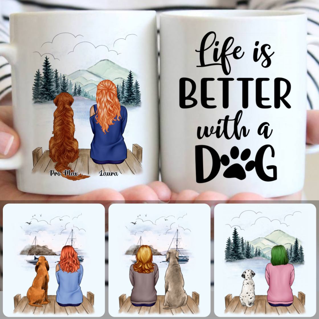Personalized Mug, Meaningful Gifts For Dog Owner, Girl & Dog, Customized Coffee Mug With Names Personalized Mug, Meaningful Gifts For Dog Owner, Girl & Dog, Customized Coffee Mug With Names