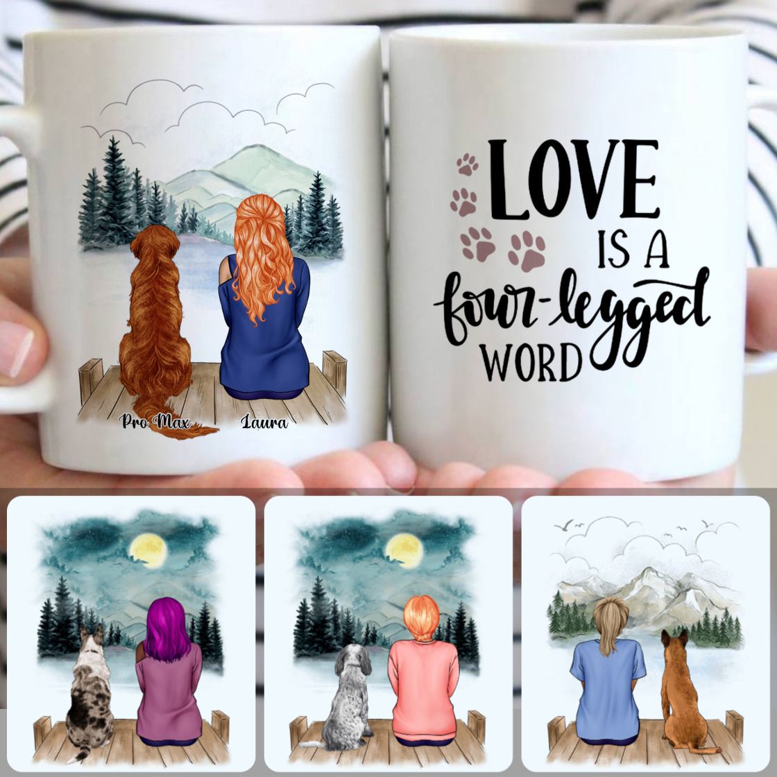 Personalized Mug, Special Gifts For Dog Owner, Girl & Dog Customized Coffee Mug With Names
