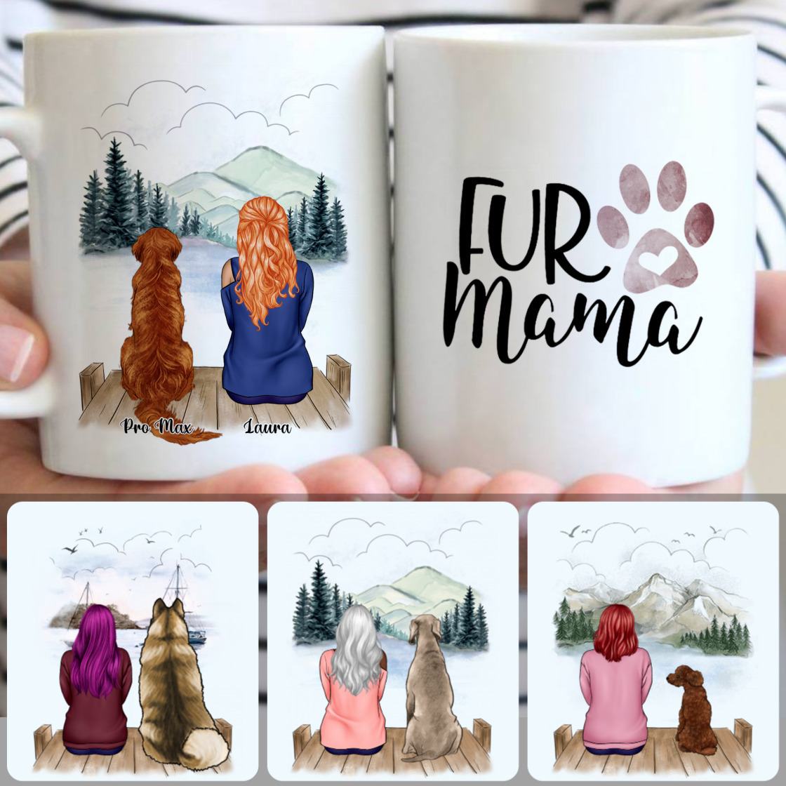 Personalized Mug, Best Gifts For Dog Lovers, Girl & Dog Customized Coffee Mug With Names