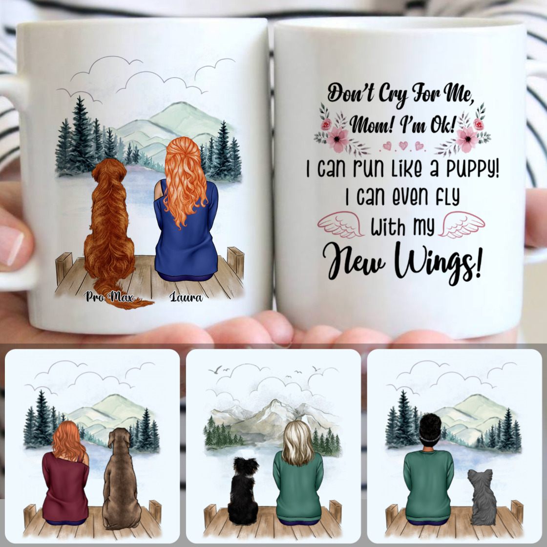 Personalized Mug, Special Gifts For Dog Mom, Girl & Dog Customized Coffee Mug With Names