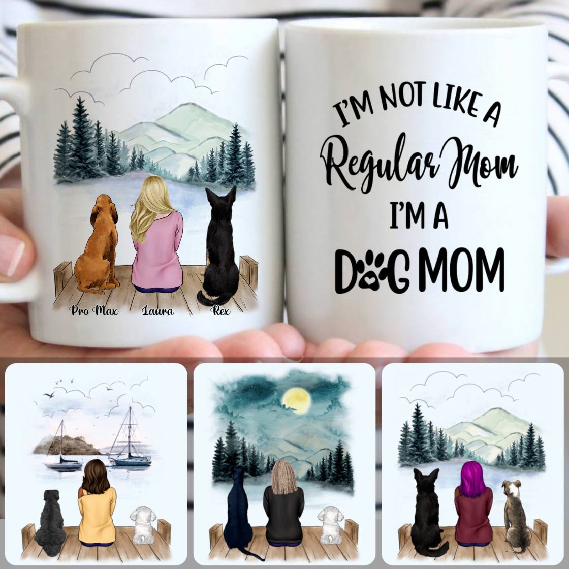 Personalized Mug, Meaningful Gifts For Dog Owner, Girl & 2 Dogs Customized Coffee Mug With Names