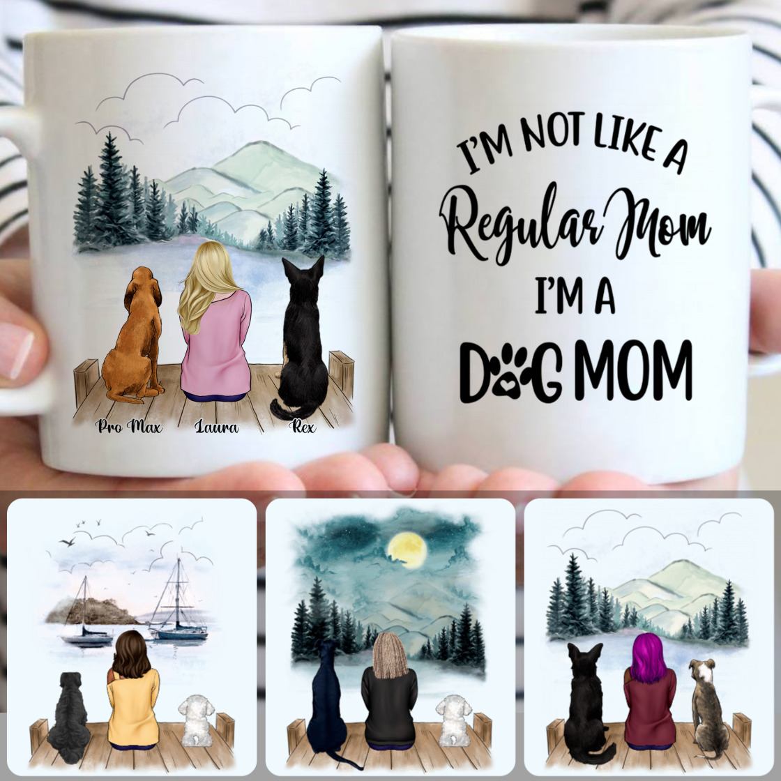 Personalized Mug, Meaningful Gifts For Dog Owner, Girl & 2 Dogs Customized Coffee Mug With Names Personalized Mug, Meaningful Gifts For Dog Owner, Girl & 2 Dogs Customized Coffee Mug With Names