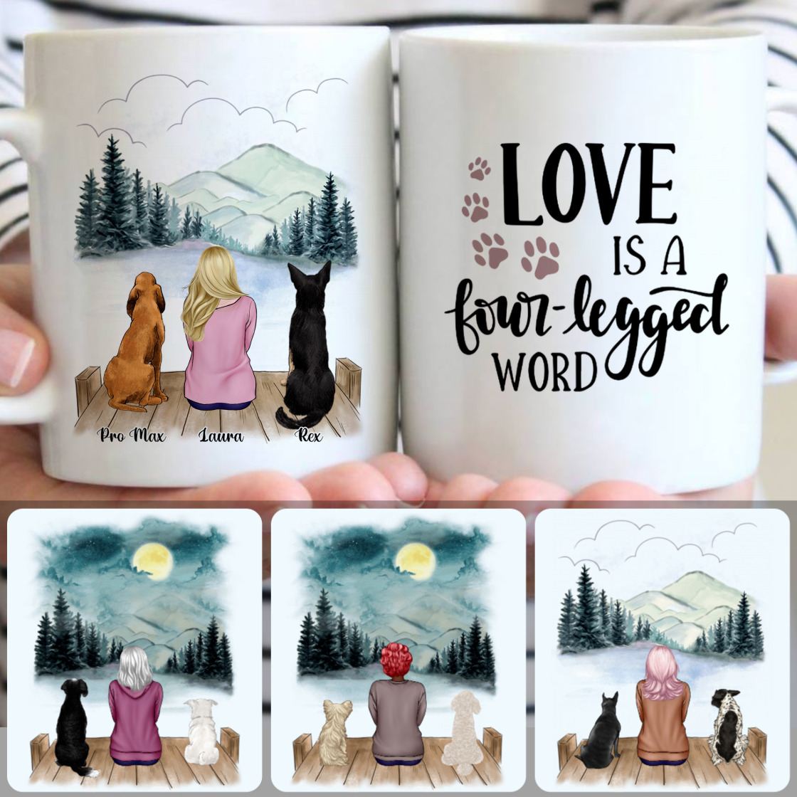 Personalized Mug, Best Gifts For Dog Mom, Girl & 2 Dogs Customized Coffee Mug With Names Personalized Mug, Best Gifts For Dog Mom, Girl & 2 Dogs Customized Coffee Mug With Names