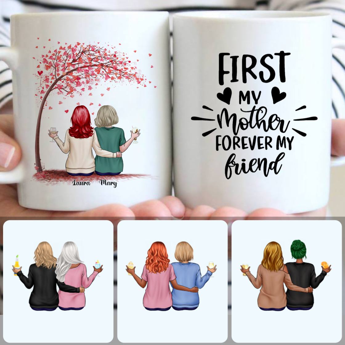 Personalized Mug, Unique Gifts For Daughters, Mother & Daughter Customized Coffee Mug With Names