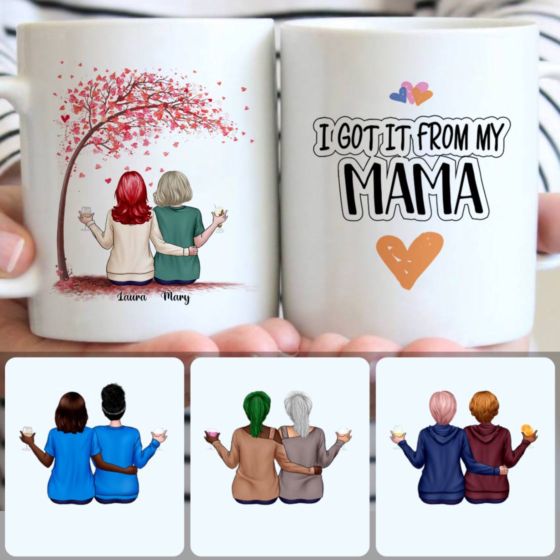 Personalized Mug, Perfect Gifts For Mom, Mother & Daughter Customized Coffee Mug With Names