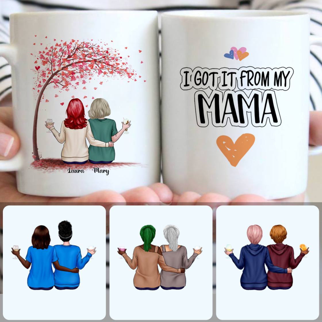 Personalized Mug, Perfect Gifts For Mom, Mother & Daughter Customized Coffee Mug With Names Personalized Mug, Perfect Gifts For Mom, Mother & Daughter Customized Coffee Mug With Names