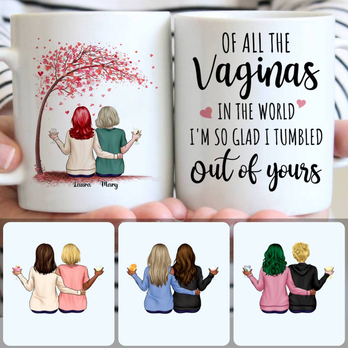 Personalized Mug, Special Gifts For Daughters, Mother & Daughter Customized Coffee Mug With Names