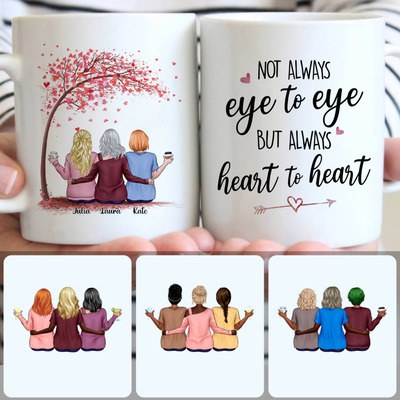 Mother & 2 Daughters Customized Coffee Mug With Names, Personalized Mug, Unique Gifts For Daughters Mother & 2 Daughters Customized Coffee Mug With Names, Personalized Mug, Unique Gifts For Daughters