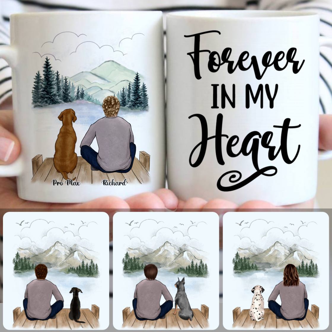 Personalized Mug, Memorial Gifts For Brothers, Man & Dog Customized Coffee Mug With Names