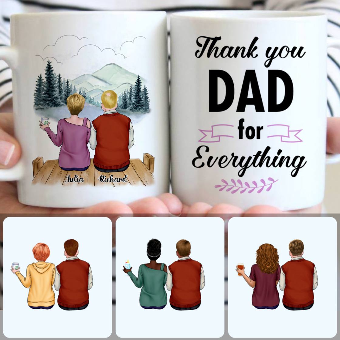 Personalized Mug, Memorial Gifts For Daughters, Father & Daughter Customized Coffee Mug With Names