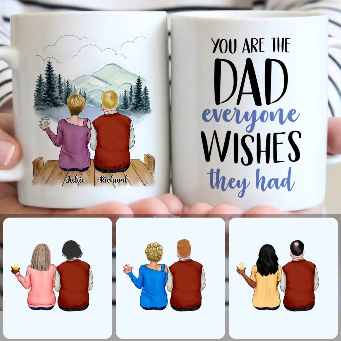 Personalized Mug, Special Gifts For Stepdad, Father & Daughter Customized Coffee Mug With Names