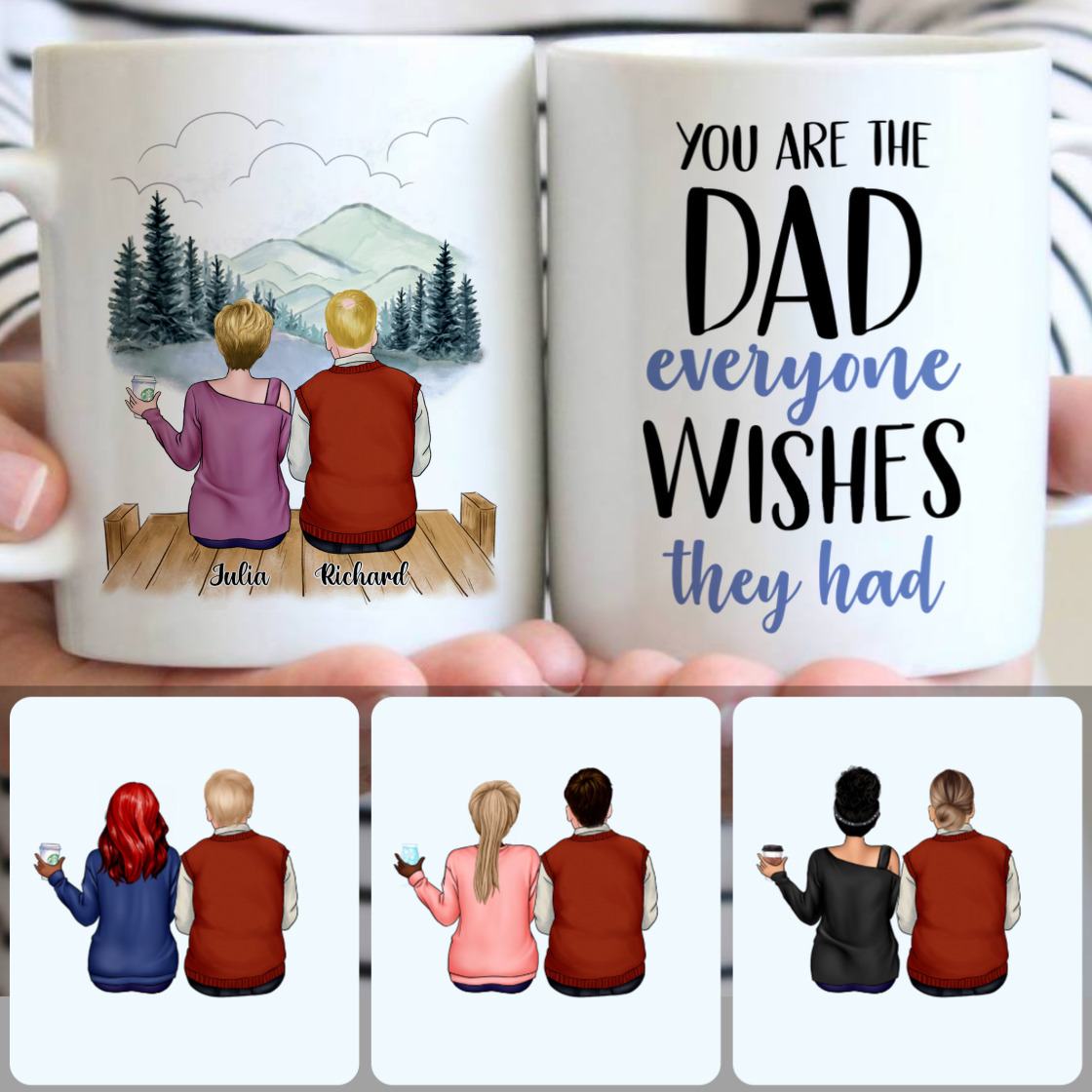 Personalized Mug, Surprise Gifts For Dad Papa, Father & Daughter Customized Coffee Mug With Names