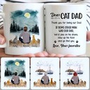 Personalized Mug, Unique Gifts For Father Dad Papa, Man & 2 Cats Customized Coffee Mug With Names