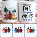 Personalized Mug, Memorial Father's Day Gifts, Father & 2 Daughters Customized Coffee Mug With Names