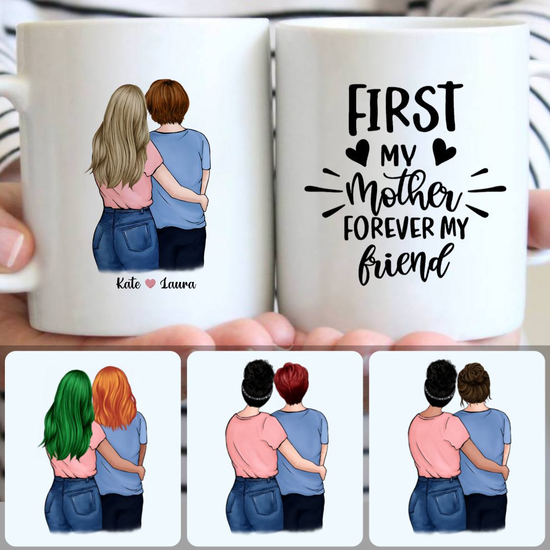 Personalized Mug, Special Gifts For Daughters, Mother & Daughter Customized Coffee Mug With Names Personalized Mug, Special Gifts For Daughters, Mother & Daughter Customized Coffee Mug With Names