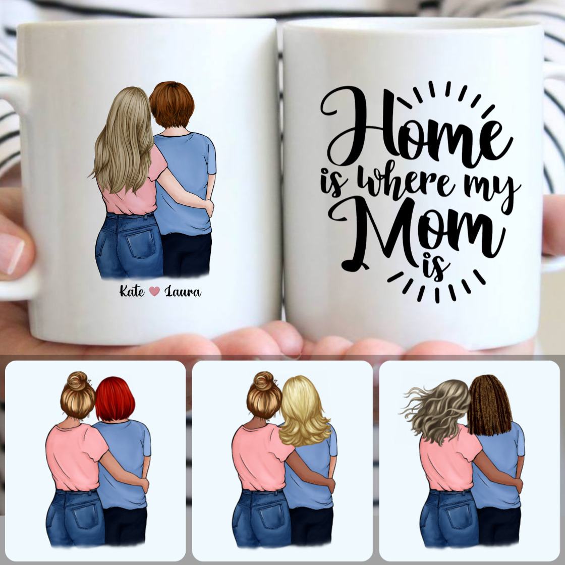 Personalized Mug, Unique Gifts For Stepmom, Mother & Daughter Customized Coffee Mug With Names Personalized Mug, Unique Gifts For Stepmom, Mother & Daughter Customized Coffee Mug With Names