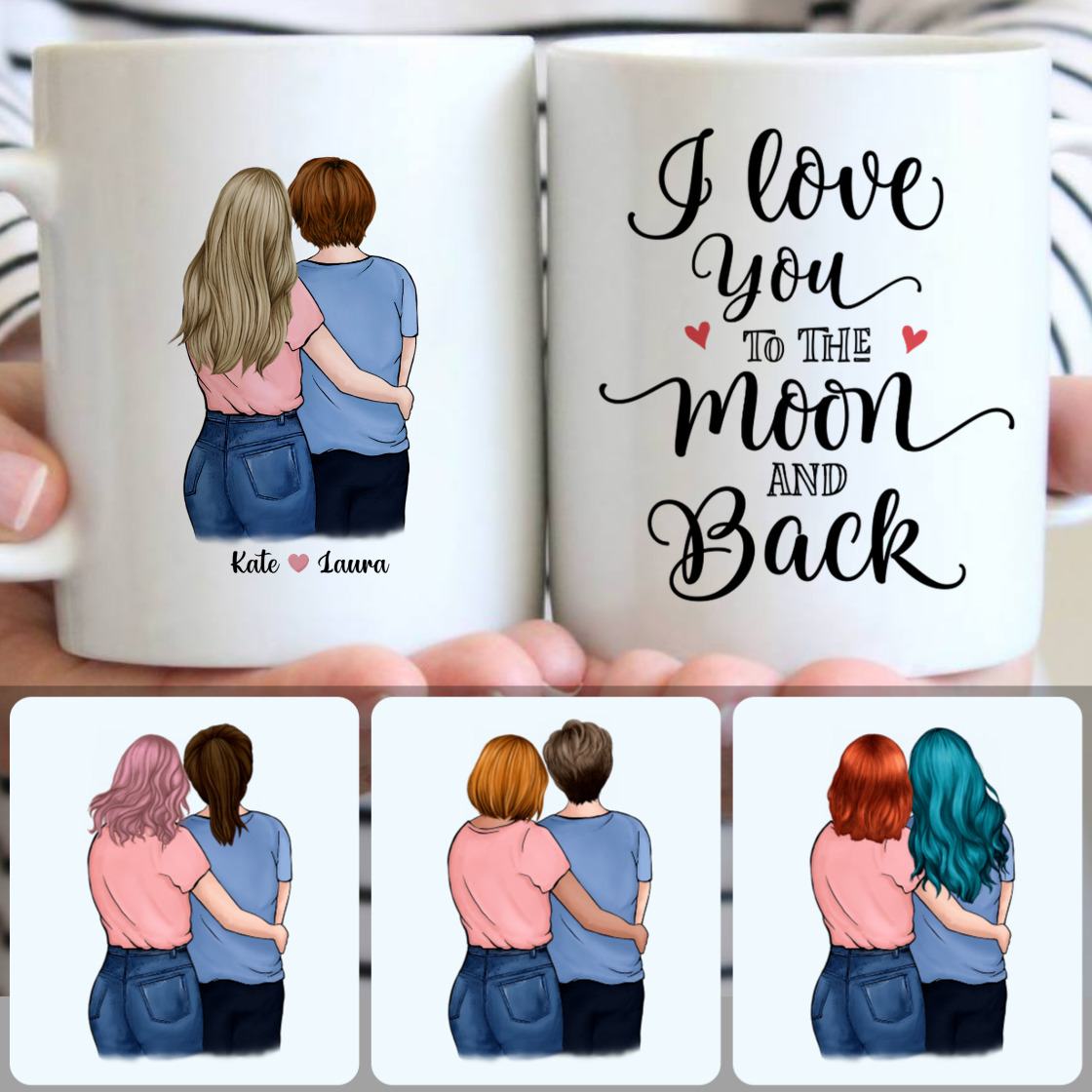 Personalized Mug, Memorial Gifts For Mom, Mother & Daughter Customized Coffee Mug With Names Personalized Mug, Memorial Gifts For Mom, Mother & Daughter Customized Coffee Mug With Names
