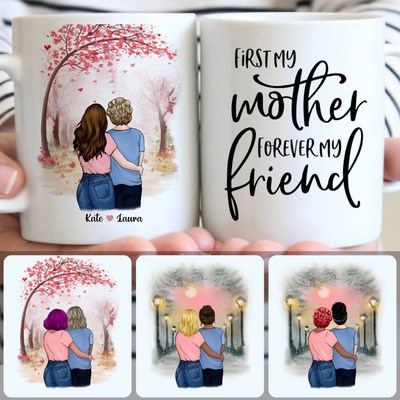 Mother & Daughter Customized Coffee Mug With Names, Personalized Mug, Memorial Mother's Day Gifts
