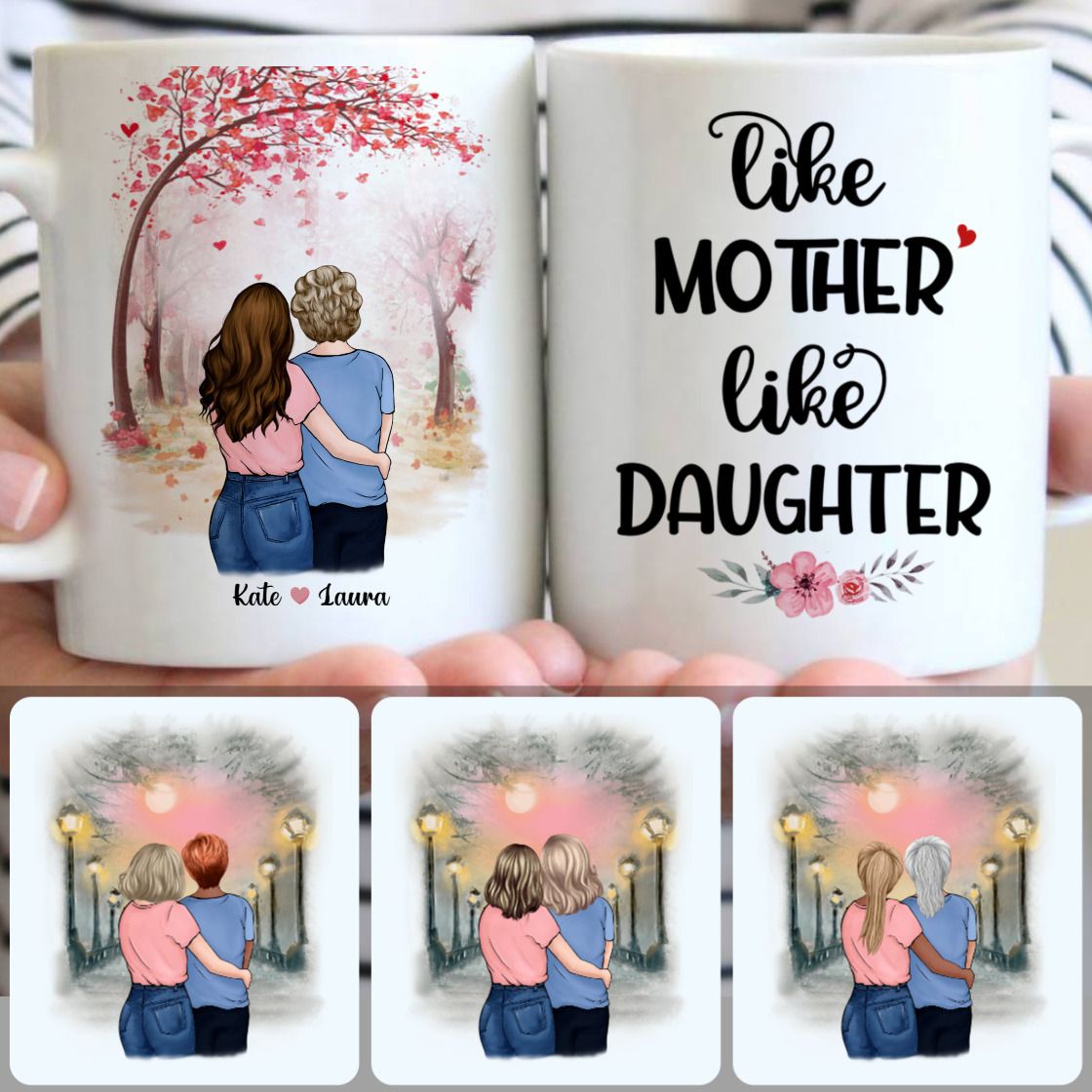 Personalized Mug, Special Gifts For Mom, Mother & Daughter Customized Coffee Mug With Names Personalized Mug, Special Gifts For Mom, Mother & Daughter Customized Coffee Mug With Names