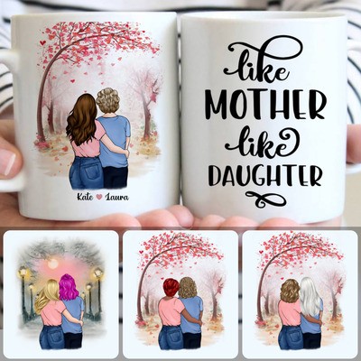 Mother & Daughter Customized Coffee Mug With Names, Personalized Mug, Perfect Gifts For Mom