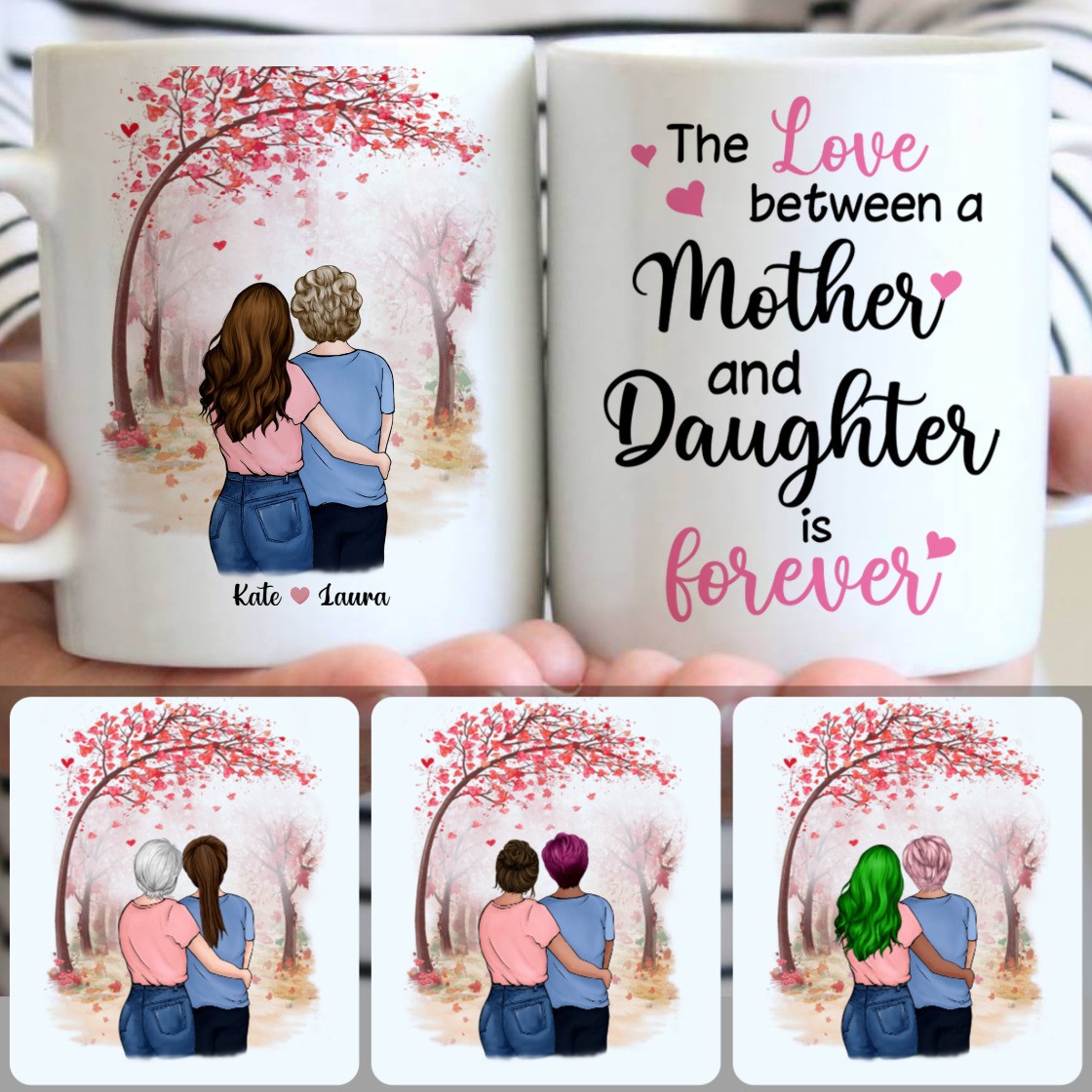 Personalized Mug, Meaningful Gifts For Mom, Mother & Daughter Customized Coffee Mug With Names Personalized Mug, Meaningful Gifts For Mom, Mother & Daughter Customized Coffee Mug With Names