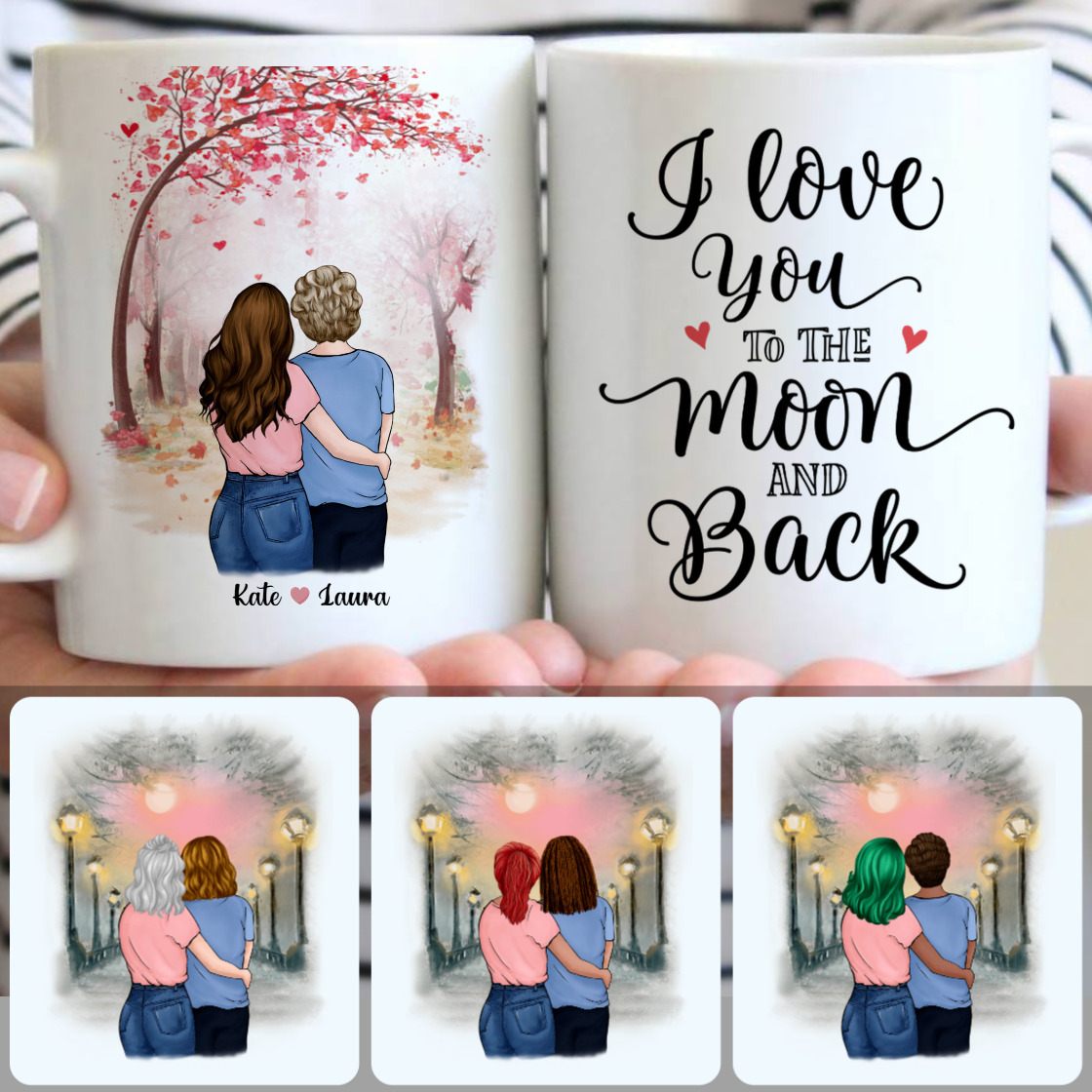 Personalized Mug, Best Mother's Day Gifts, Mother & Daughter Customized Coffee Mug With Names