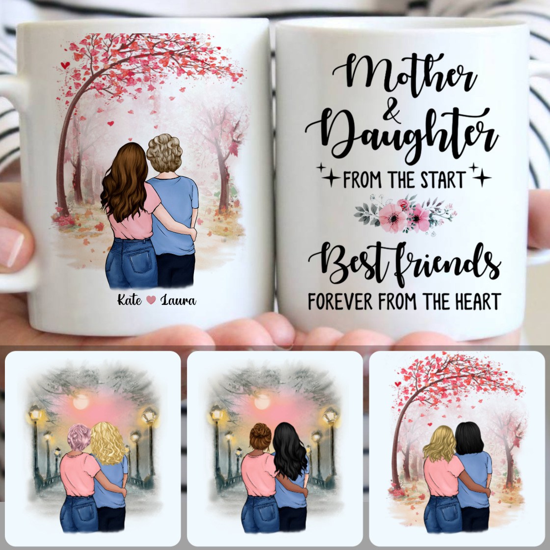 Personalized Mug, Unique Gifts For Stepmom, Mother & Daughter Customized Coffee Mug With Names Personalized Mug, Unique Gifts For Stepmom, Mother & Daughter Customized Coffee Mug With Names