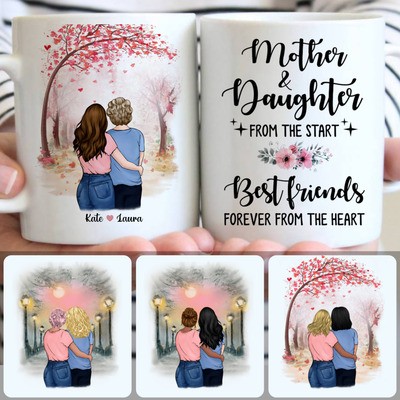 Mother & Daughter Customized Coffee Mug With Names, Personalized Mug, Unique Gifts For Stepmom Mother & Daughter Customized Coffee Mug With Names, Personalized Mug, Unique Gifts For Stepmom