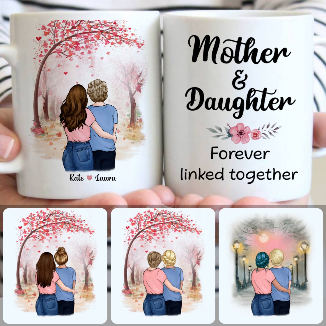 Personalized Mug, Best Gifts For Mom, Mother & Daughter Customized Coffee Mug With Names
