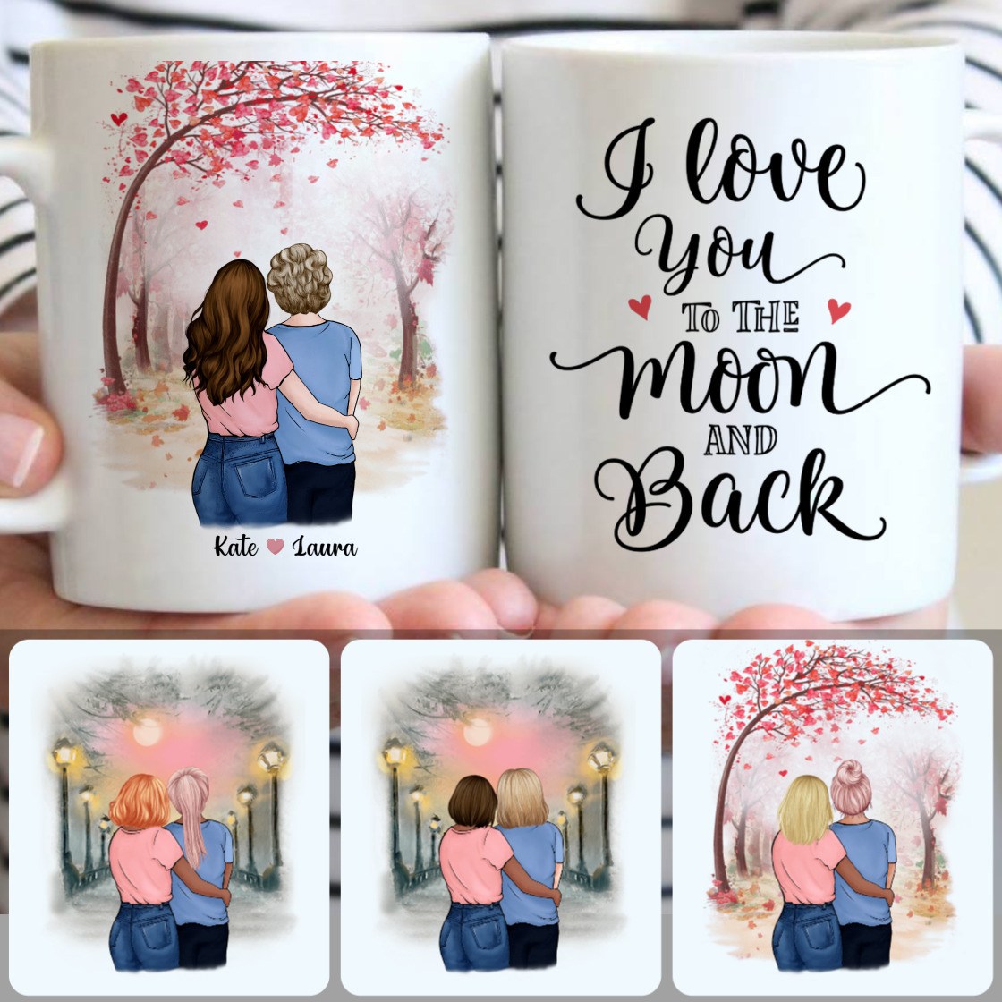 Personalized Mug, Meaningful Gifts For Stepmom, Mother & Daughter Customized Coffee Mug With Names