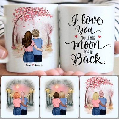 Mother & Daughter Customized Coffee Mug With Names, Personalized Mug, Meaningful Gifts For Stepmom Mother & Daughter Customized Coffee Mug With Names, Personalized Mug, Meaningful Gifts For Stepmom