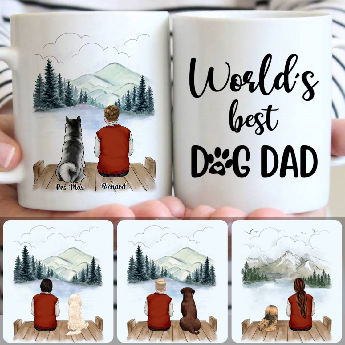 Personalized Mug, Special Gifts For Husband, Old Man & Dog Customized Coffee Mug With Names