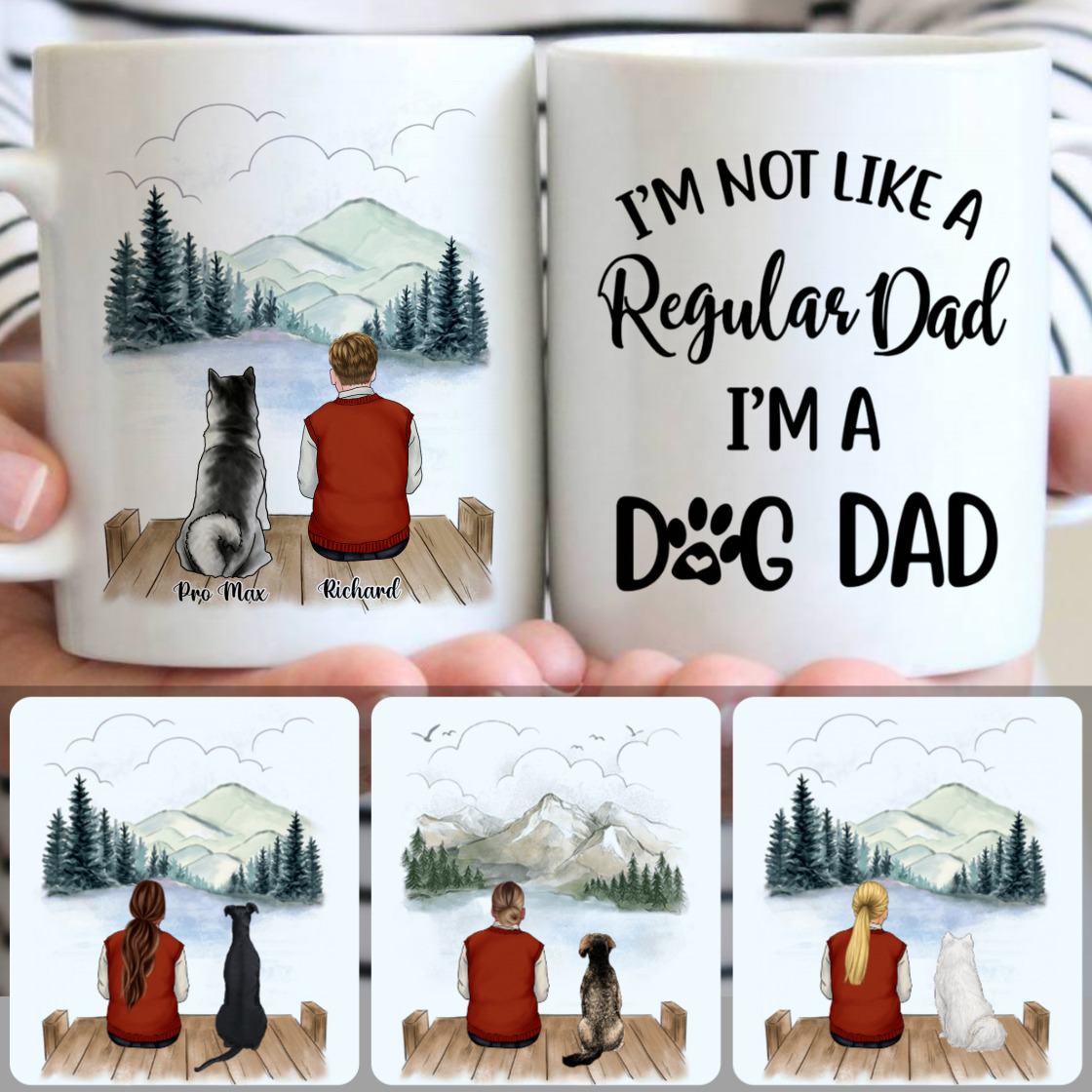 Personalized Mug, Best Gifts For Dog Dad, Old Man & Dog Customized Coffee Mug With Names