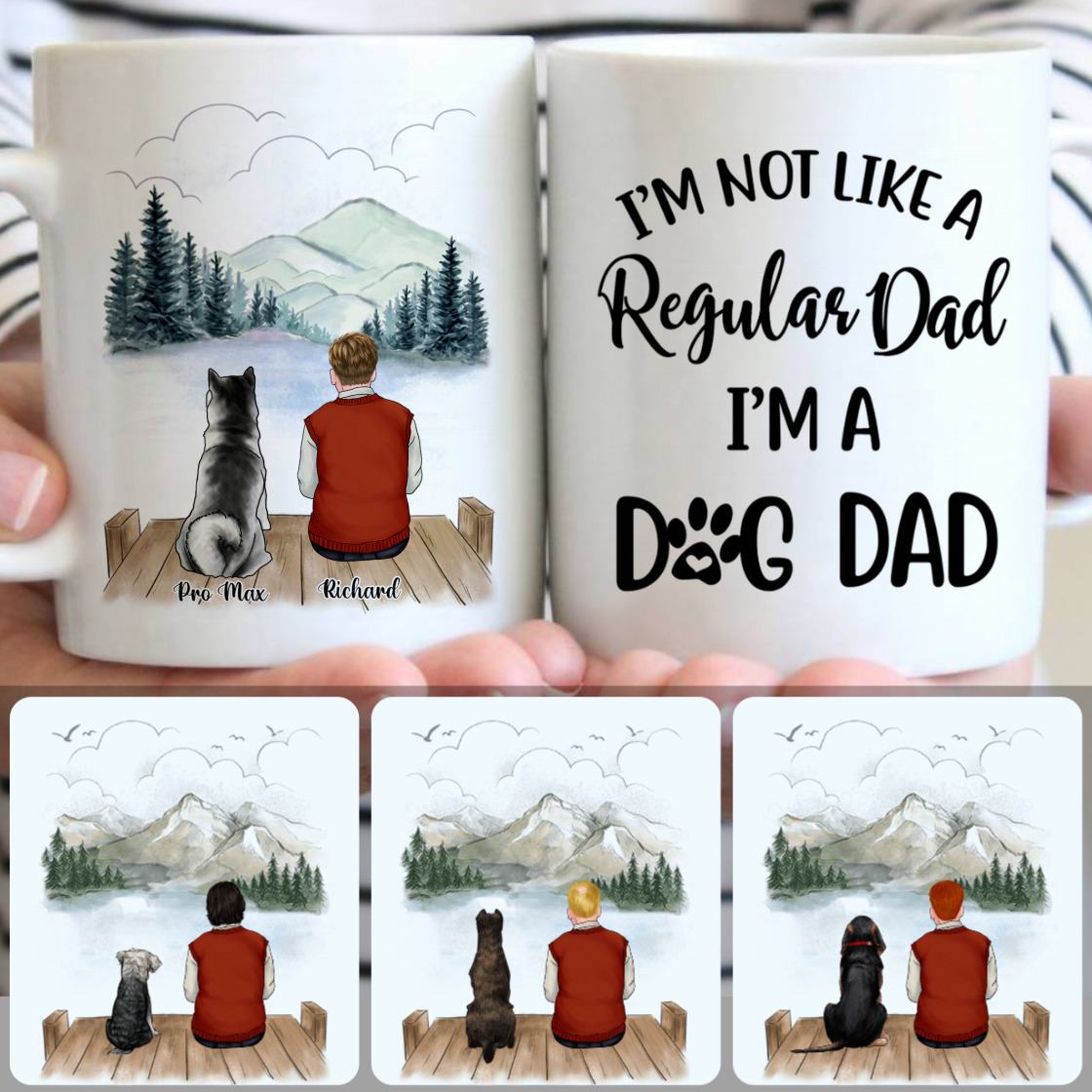 Personalized Mug, Memorial Birthday Gifts, Old Man & Dog Customized Coffee Mug With Names