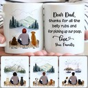 Personalized Mug, Special Gifts For Father Dad Papa, Man & 2 Dogs Customized Coffee Mug With Names