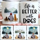Personalized Mug, Memorial Gifts For Brothers, Man & 2 Dogs Customized Coffee Mug With Names