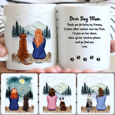 Girl & Dog Customized Coffee Mug With Names, Personalized Mug, Meaningful Birthday Gifts Girl & Dog Customized Coffee Mug With Names, Personalized Mug, Meaningful Birthday Gifts