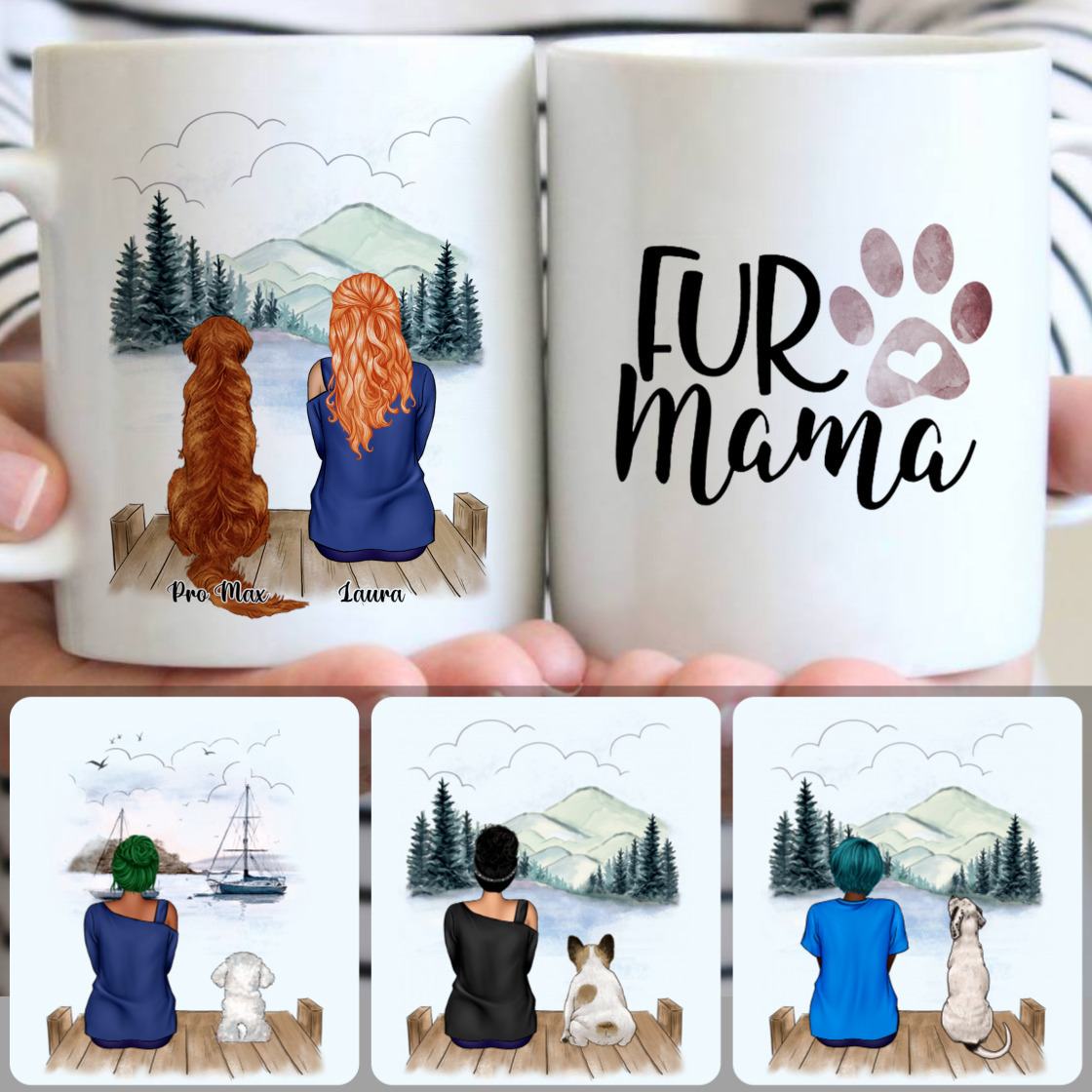 Personalized Mug, Meaningful Gifts For Mother In Law, Girl & Dog Customized Coffee Mug With Names