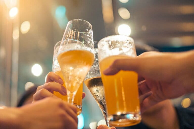 Corporate co-workers having drinks after meeting Corporate co-workers having drinks after meeting