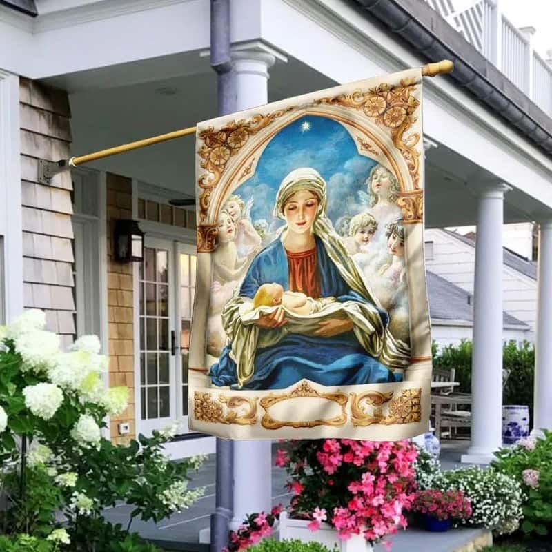 Mary Gives Birth To Jesus Religious Christian Garden Flag