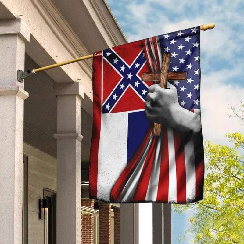 Mississippi Christian Cross Religious Christian Garden Flag Mississippi Christian Cross Religious Christian Garden Flag