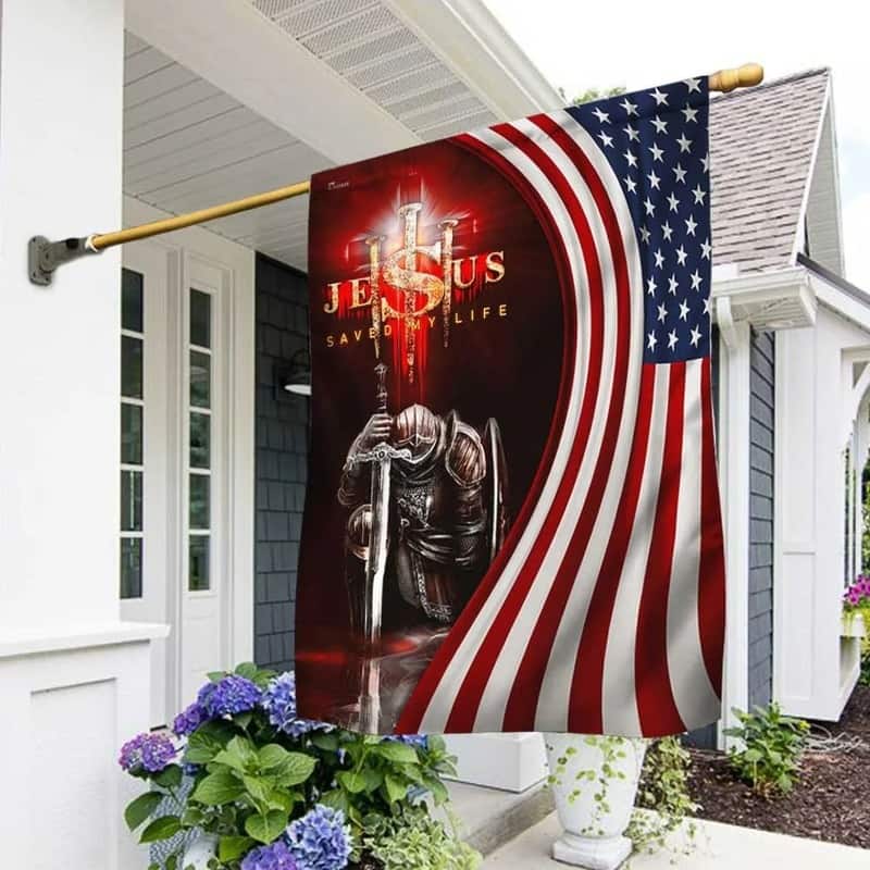 Jesus Saved My Life Christian Knight Religious Christian Garden Flag Jesus Saved My Life Christian Knight Religious Christian Garden Flag