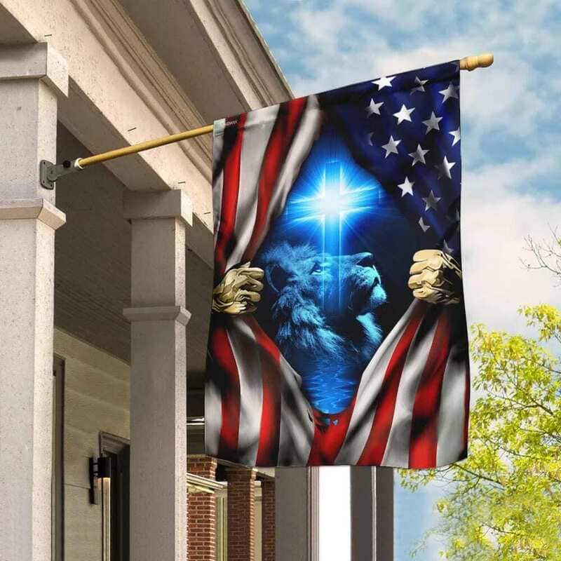 Jesus Christ American Religious Christian US Flag Garden Flag