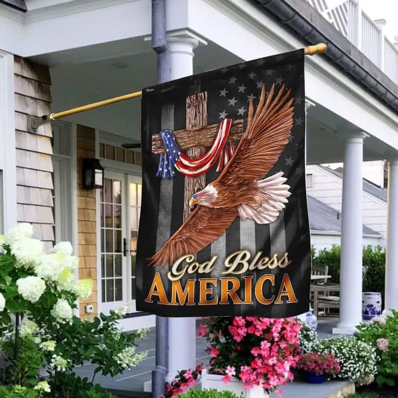 Jesus Cross Jesus And Eagle God Bless America Religious Christian Garden Flag Jesus Cross Jesus And Eagle God Bless America Religious Christian Garden Flag