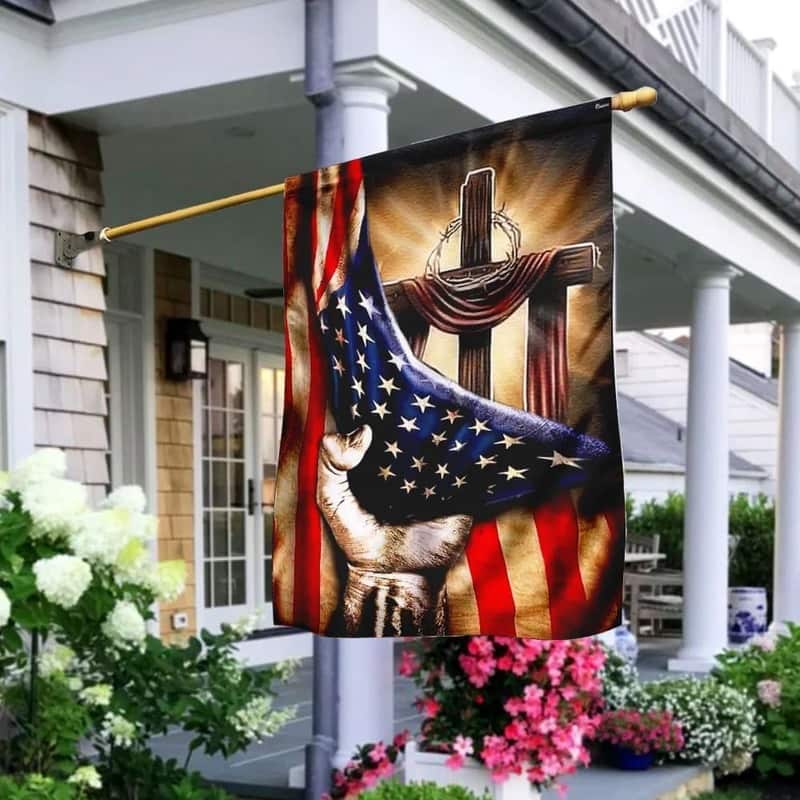 Jesus Hand Bright Christian Cross Religious Christian Garden Flag Jesus Hand Bright Christian Cross Religious Christian Garden Flag