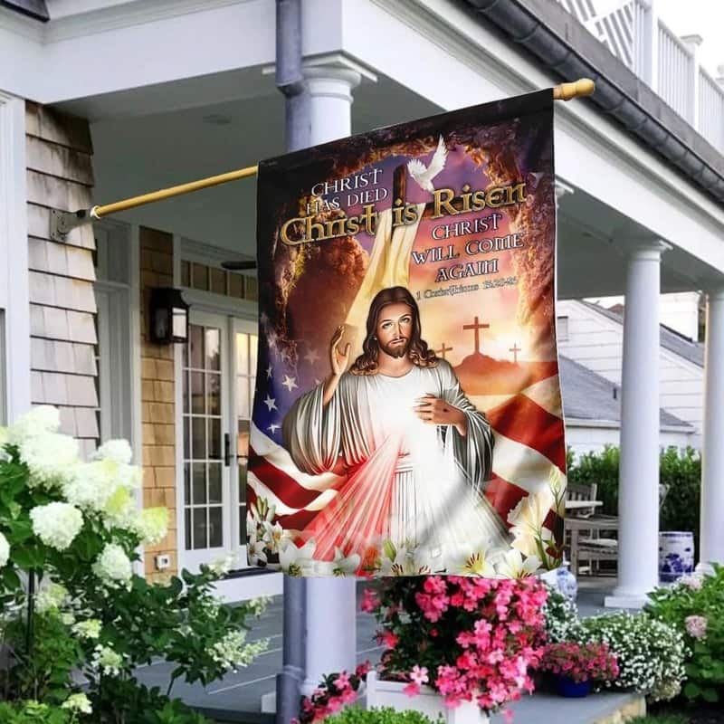 Happy Easter Christ Has Died Christ Is Risen Christ Will Come Again Jesus Religious Christian Garden Flag