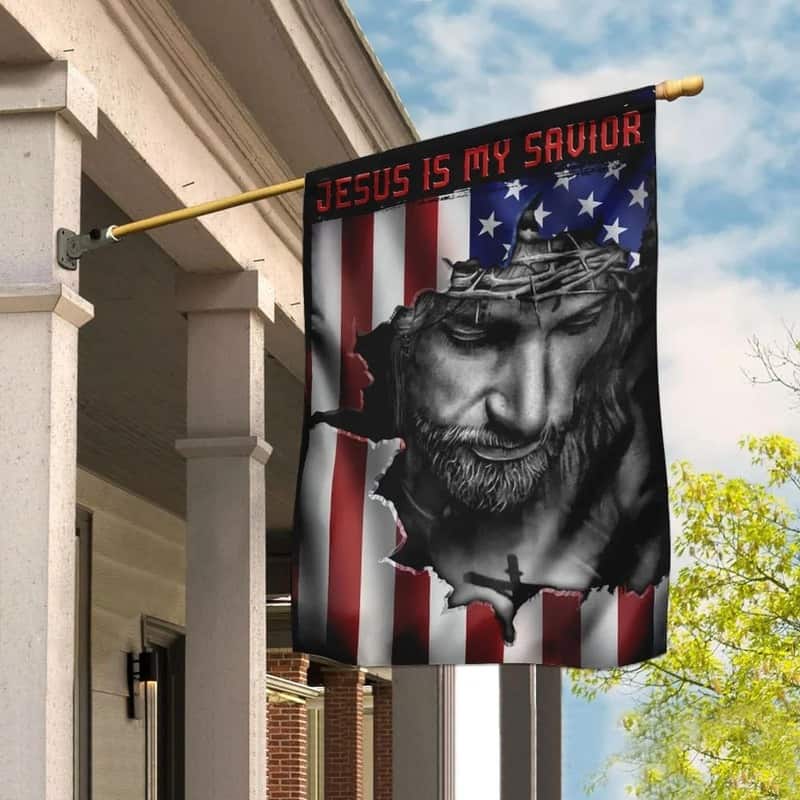 Jesus And American Religious Jesus Is My Savior Religious Christian Garden Flag