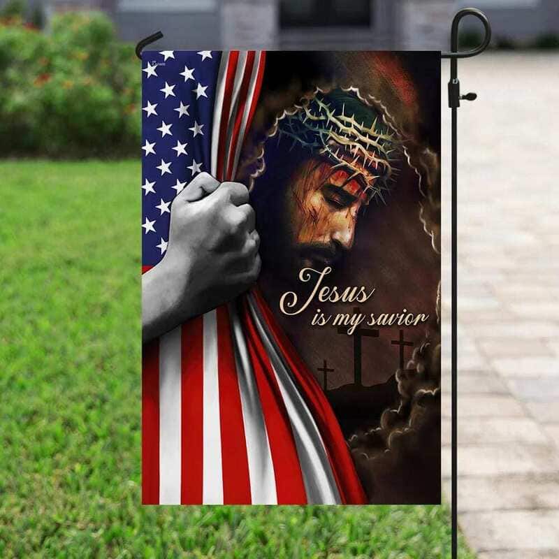 Jesus Is My Savior American US Religious Christian Garden Flag Jesus Is My Savior American US Religious Christian Garden Flag