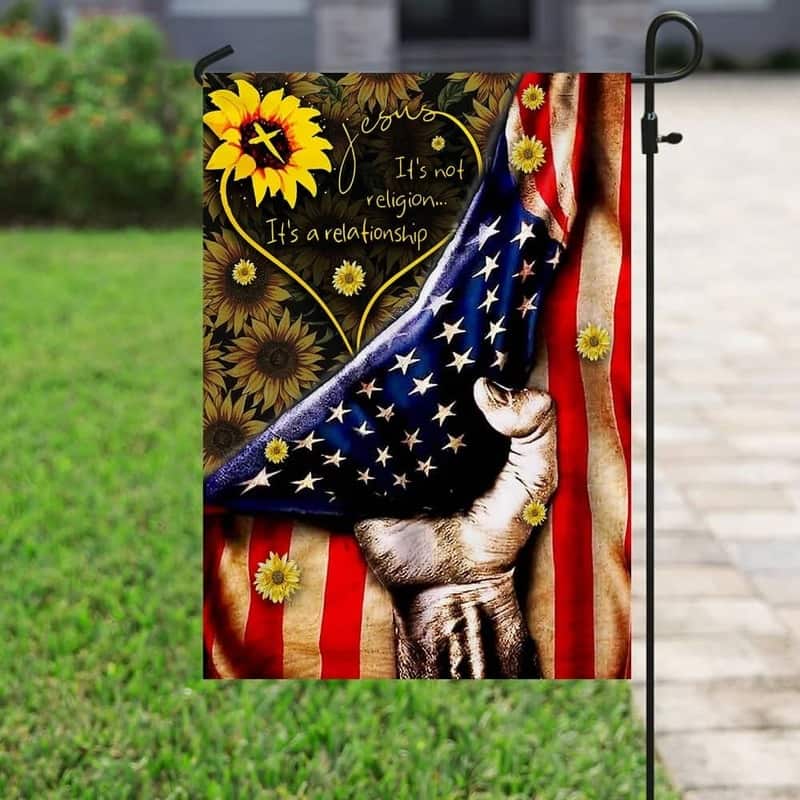 Jesus Love Religious Christian It's A Relationship Garden Flag Jesus Love Religious Christian It's A Relationship Garden Flag