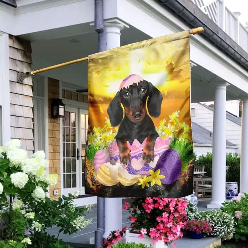 Dachshund Is Ready For Easter Religious Happy Easter ative Easter Garden Flag